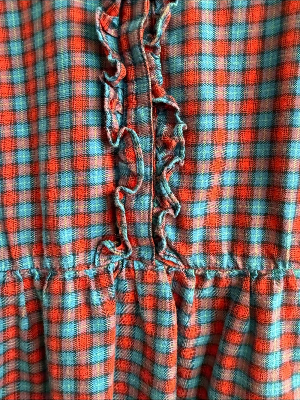 GapKids Size M (8) Flannel Ruffle Shirt Dress